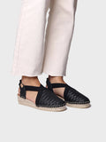SIRACUSA - Closed espadrille for women in braided leather with wedge