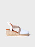 Women's medium wedge leather espadrilles - TOSSA