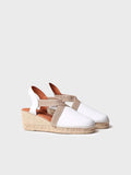 Women's medium wedge leather espadrilles - TOSSA